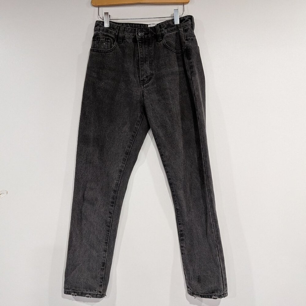Princess Polly Hi-Rise Straight Jeans Black Size 4